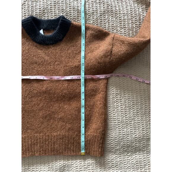 A.L.C Hayes Sweater Alpaca Blend Colorblock Cropped Sweater Size Small - Picture 5 of 6